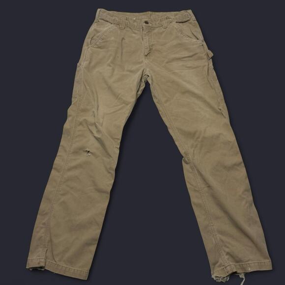 Carhartt Tan Work Pants Relaxed Fit Men’s Size (See Measurements) - Picture 2 of 7